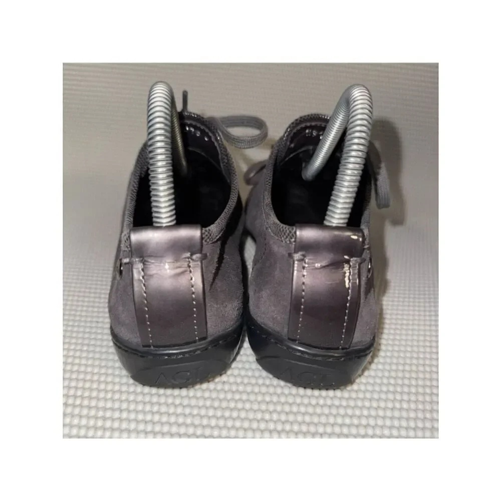 AGL Resort Brown Gray Suede Cap Toe Lace Up Leather Low-Top Sneakers Size 37 (7)
